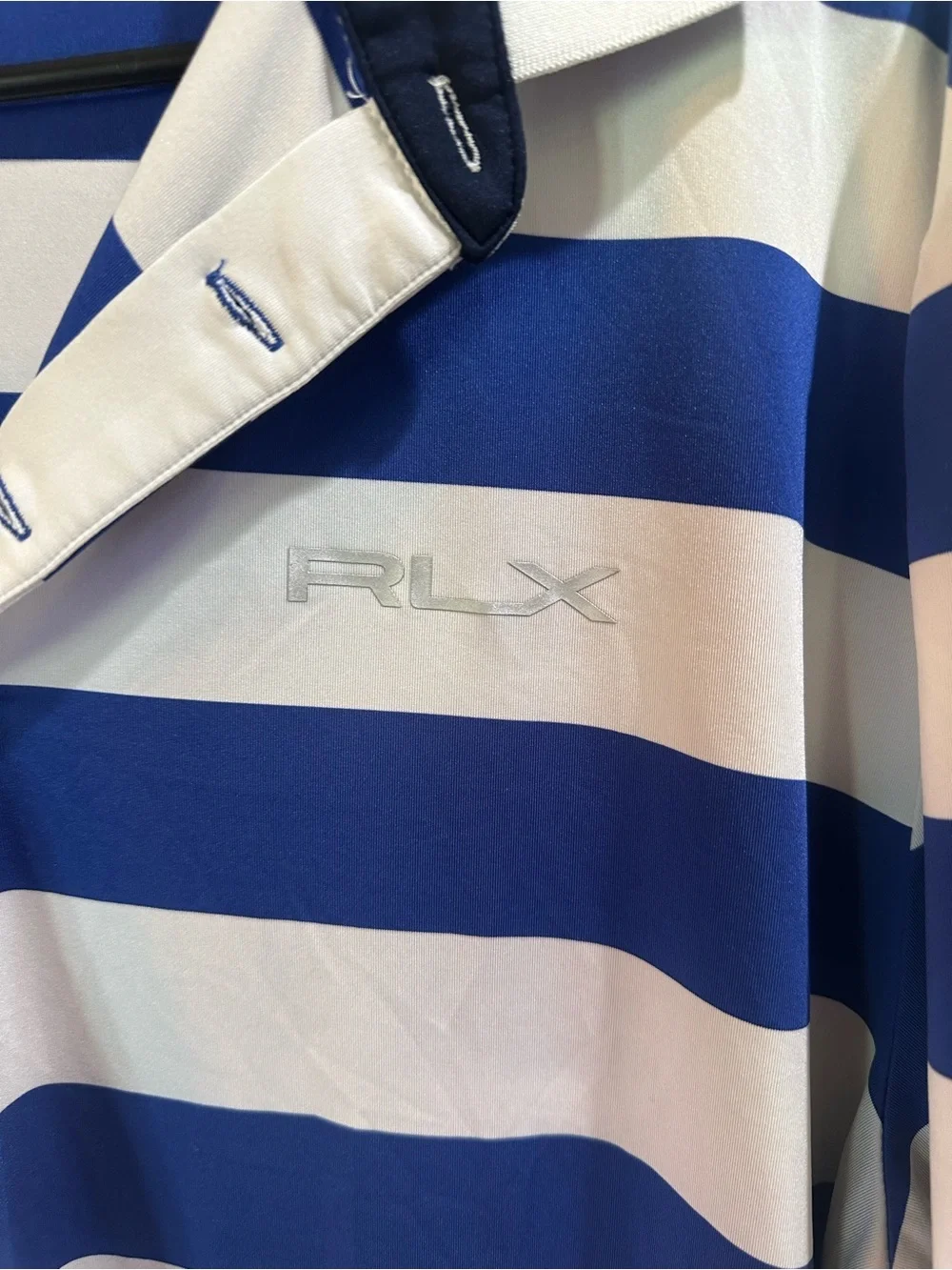 Ralph Lauren Blue and White Striped Polo Shirt